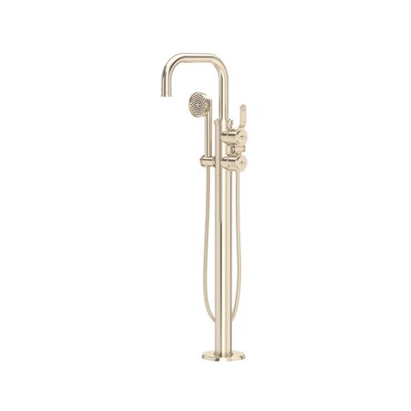 Rohl Armstrong Single Hole Floor Mount Tub Filler Trim With U-Spout U.TAR05F1HTSTN